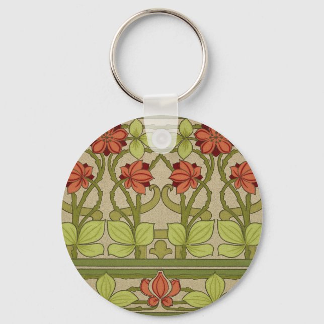 Porte-clés Frieze Bordure Art Nouveau Floral (Recto)