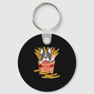 Porte-clés Frites - Bouledogue français Fast Food Frites Amou