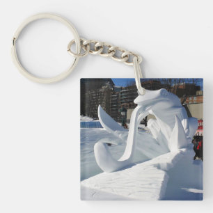 Porte-clés Frog Snow Sculpture, Québec, Canada