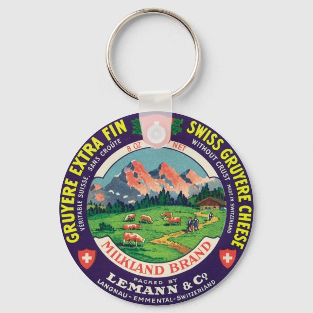 Porte-clés Fromage Gruyere Langnau Emmental Suisse (Recto)