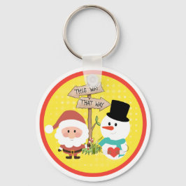 Porte-clés Frosty ou Père Noël ? Quel chemin pour Noël ? Port