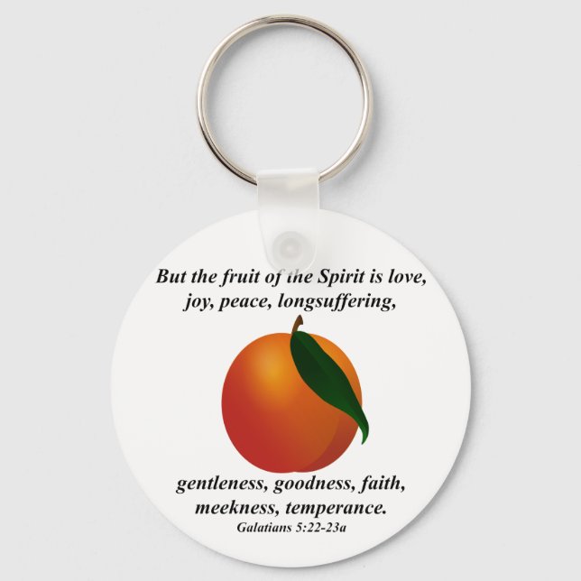 Porte-clés Fruit de l'Esprit Pêche / Apricot Bible Verse (Recto)