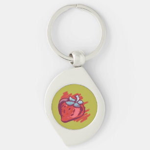 Porte-clés Fruit Motif fraises sur or Electrinique