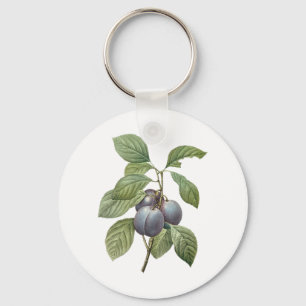 Porte-clés Fruits alimentaires anciens, prunes de jardin viol