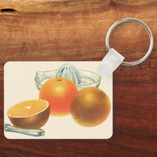 Porte-clés Fruits vintages, Oranges Ripe Jus Petit-déjeuner