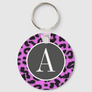 Porte-clés Fuchsia Poster de animal léopard rose