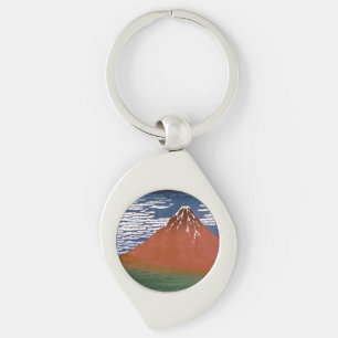 Porte-clés Fuji rouge, Aka Fujiyama Volcan Katsushika Hokusai
