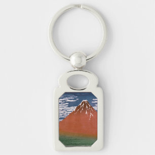 Porte-clés Fuji rouge, volcan Aka Fujiyama Katsushika Hokusai