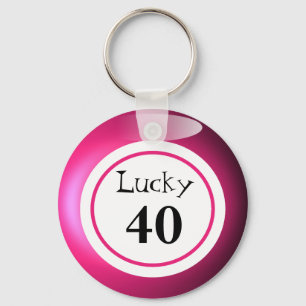 Porte-clés Fun Rose Lucky Numéro Bingo Ball Thème