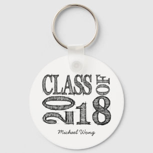 Porte-clés Fun & Simple Pen Sketch Classe de Graduations 2018