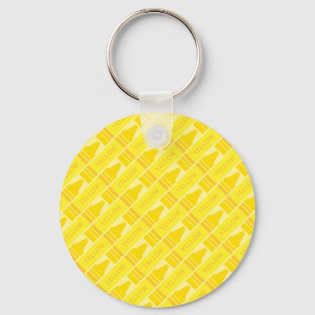 Porte-clés Fun Yellow Crayon Motif (Recto)