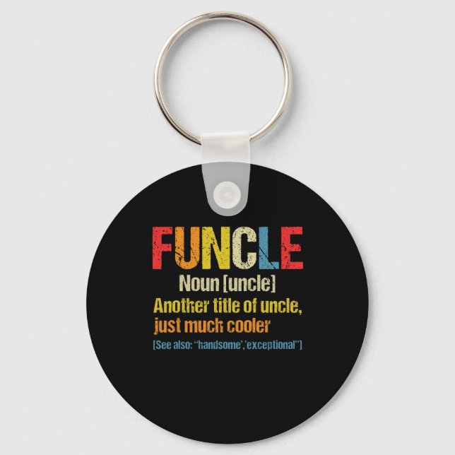 Porte-clés Funcle Définition Drôle Drôle Cadeau Pour Oncle (Recto)