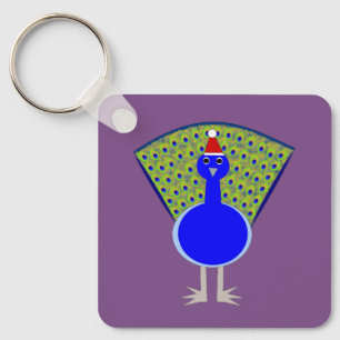 Porte-clés Funky Christmas Peacock Custom