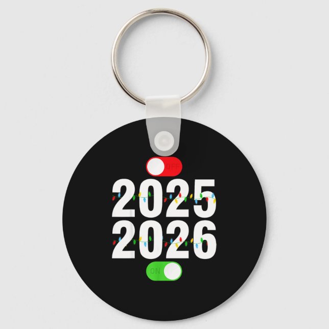 Porte-clés Funny 2025 Off 2026 On Christmas Lights Happy New  (Recto)