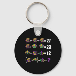 Porte-clés Funny 67 Mardi Gras Masks Jester Beads Math Equati