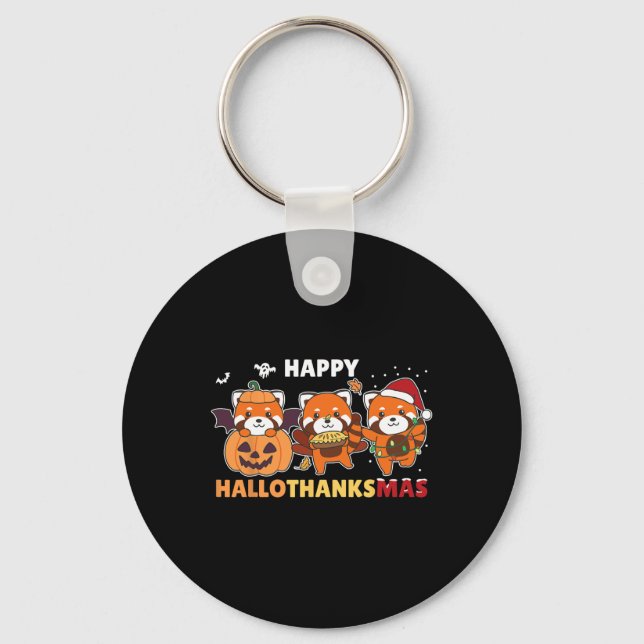 Porte-clés Funny Animals For The Holidays Red Panda Christmas (Recto)