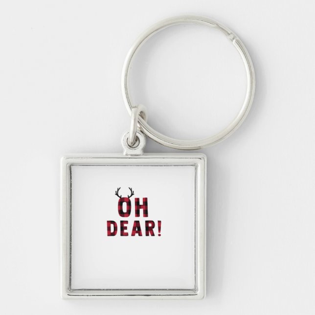 Porte-clés Funny Attitude Oh Dear Plaid Deer Creative Design  (Devant)