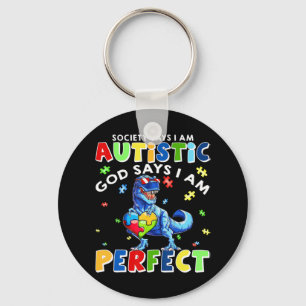 Porte-clés Funny Autism cite "La société dit que je suis auti