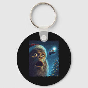 Porte-clés Funny Bigfoot Sasquatch Selfie Père Noël Ufo Xmas