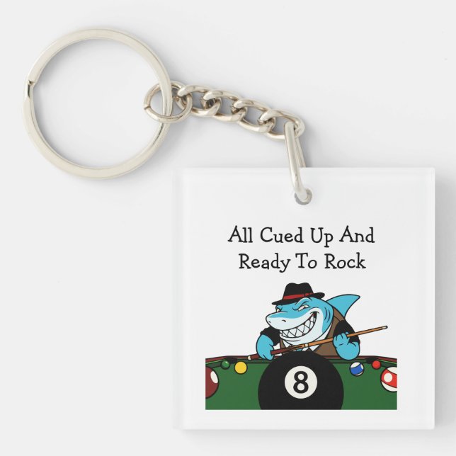 Porte-clés Funny Billiards Pool Hall Theme Keychains (Devant)