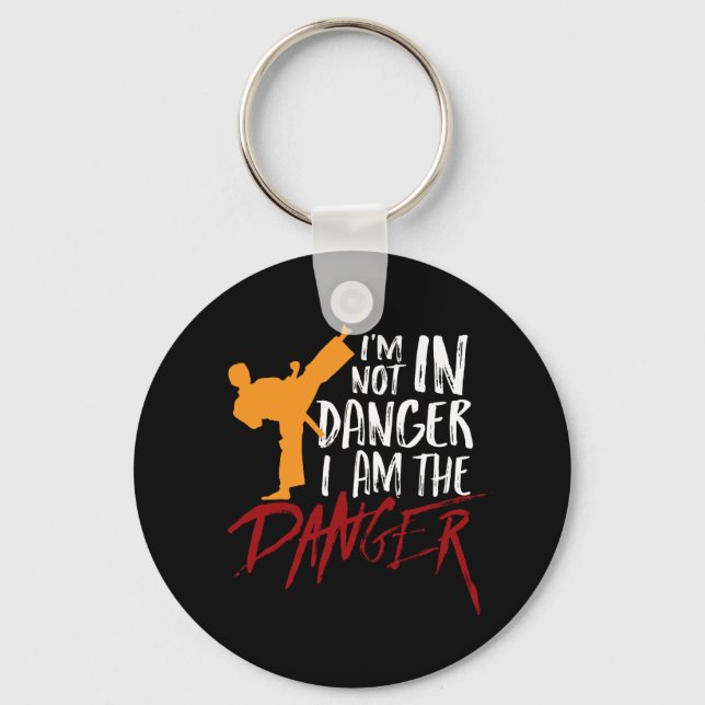 Porte-clés Funny Black Belt Fighter Martial Arts Humour (Recto)