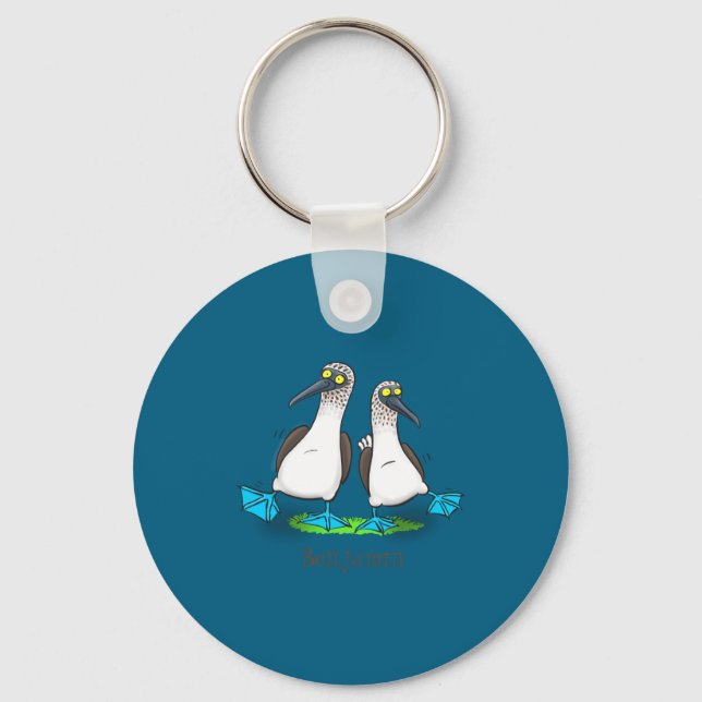 Porte-clés Funny Blue Footed Ies Cartoon Illustration  (Recto)