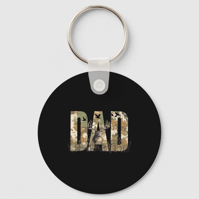 Porte-clés Funny Camo Dad Hunting Camouflage Deer Father's Da (Recto)