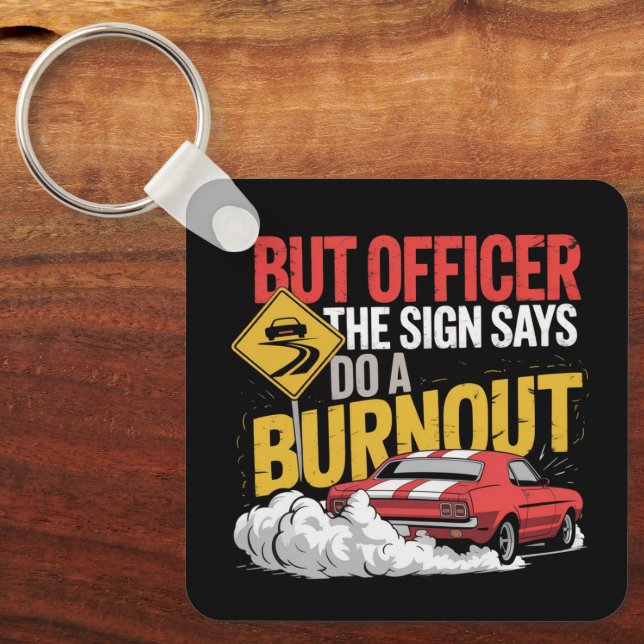Porte-clés Funny Car Racing Burnout Drag Racing Muscle Car  (Recto)