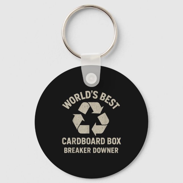 Porte-clés Funny Cardboard Box Breaker Downer Sarcastic Retro (Recto)