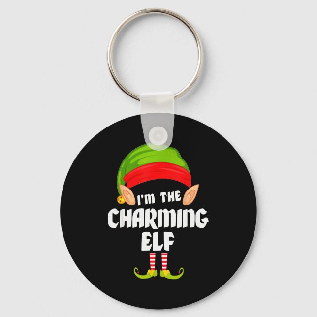 Porte-clés Funny Charming Elf Matching Family Group Pj Christ (Recto)