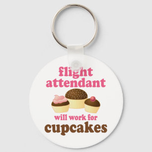 Porte-clés Funny Chocolate Cupcakes Flight Attendant