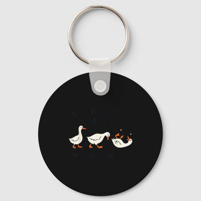 Porte-clés Funny Christian – Walking By Faith Tripng Constant (Recto)