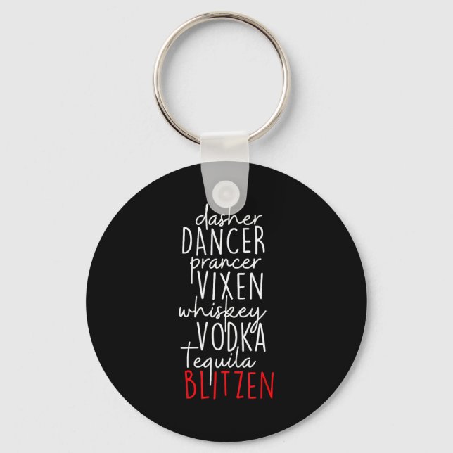 Porte-clés Funny Christmas Dasher Dancer Prancer Vixen Whiske (Recto)