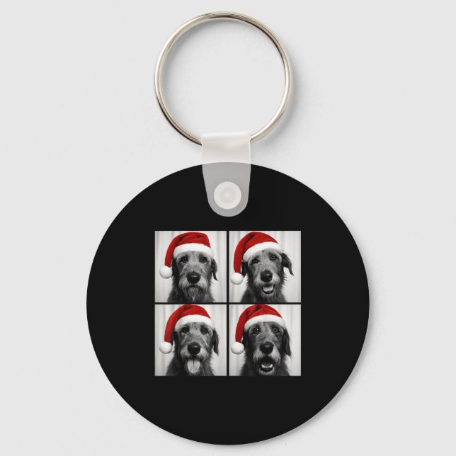 Porte-clés Funny Christmas Irish Wolfhound Santa Dog Lover Ph (Recto)