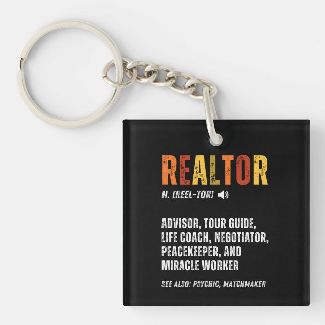 Porte-clés Funny Courtier immobilier Realtor (Devant)