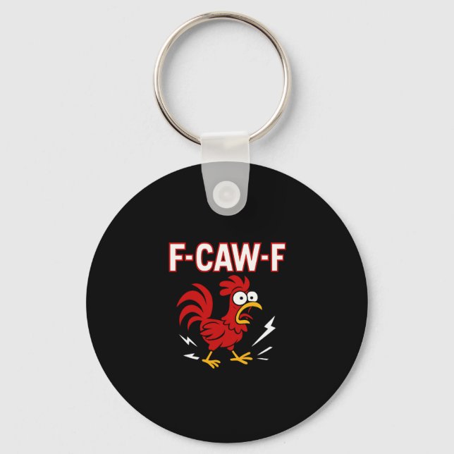 Porte-clés Funny Crazy Rooster F-CAW-F Mème (Recto)