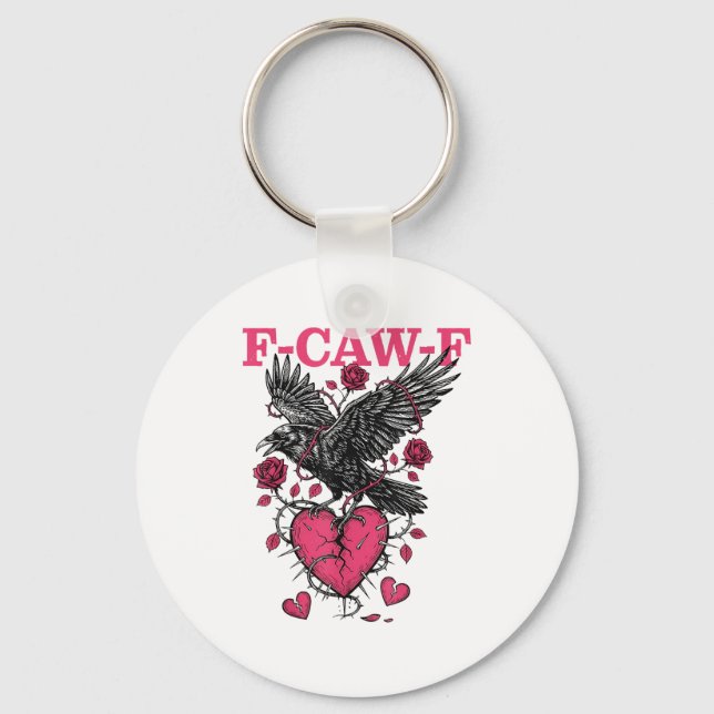 Porte-clés Funny Crow F-caw-f Valentines Day Black Bird Fcawf (Recto)