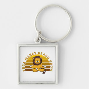 Porte-clés Funny cute lion doing yoga. funny yoga poses