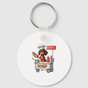 Porte-clés Funny Dachshund Saucisse Chien Weenie Hotdog Sandw