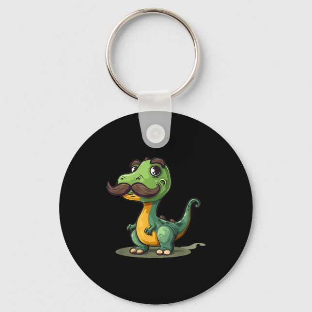 Porte-clés Funny Dinosaur With Mustache Beard For Adults And  (Recto)