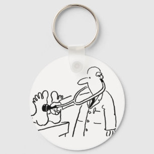 Porte-clés Funny Doctor with Stethoscope Checking Feet.