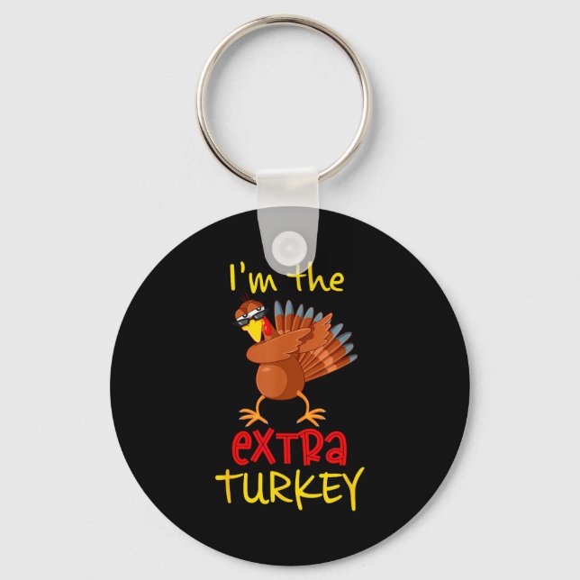 Porte-clés Funny Extra Turkey Matching Family Group Thanksgiv (Recto)