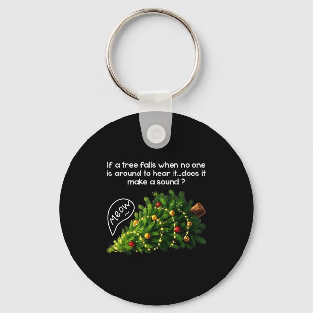 Porte-clés Funny Felines Pushing Christmas Tree Ugly Xmas Paj (Recto)