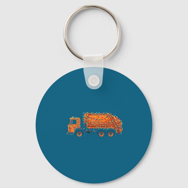 Porte-clés Funny Garbage Truck Christmas Graphics Lights Love (Recto)