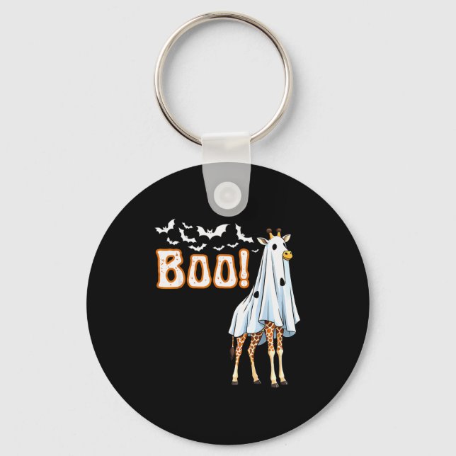 Porte-clés Funny Giraffe Ghost Boo Shirt Cute Animal Hallowee (Recto)