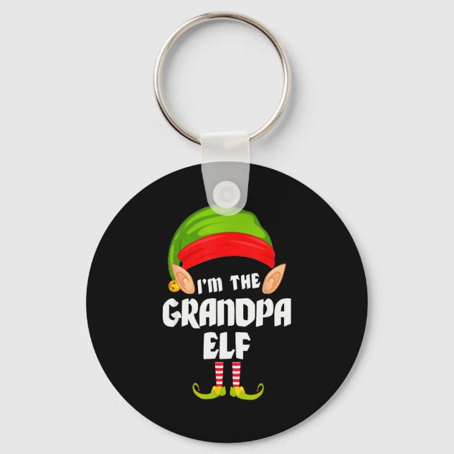 Porte-clés Funny Grandpa Elf Matching Family Group Pj Christm (Recto)