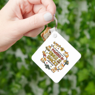 Porte-clés Funny Hamster Rings and Snacks Quote