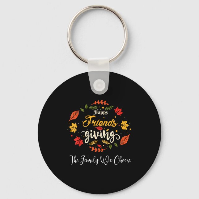 Porte-clés Funny Happy Friendsgiving Turkey Friends Giving  (Recto)