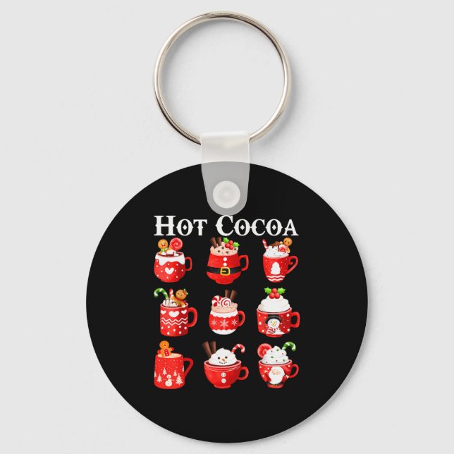 Porte-clés Funny Hot Cocoa Santa Elf C Merry Christmas Pajama (Recto)