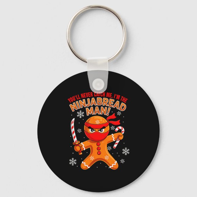 Porte-clés Funny Joke Never Catch I'm Ninjabread Xmas Gingerb (Recto)